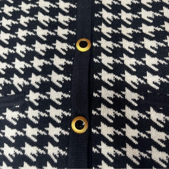 NWT Kate Hill Black/White Houndstooth Cardigan Size M - Picture 4 of 7